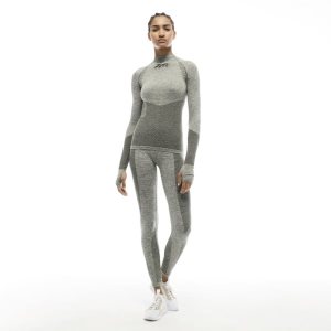 Reebok VB Seamless Textured Long Sleeve Top Sweatshirt Damen - Grün - DE 271-CAJ